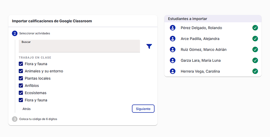 Importar calificaciones de google classroom