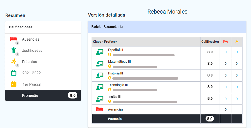 Boleta de calificaciones