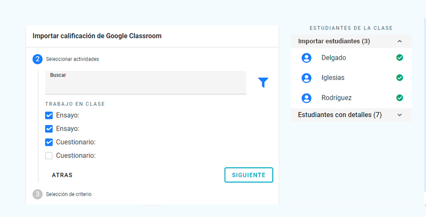 Importar calificaciones de google classroom