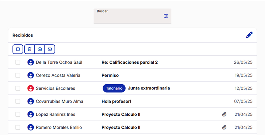 Sistema de mensajes