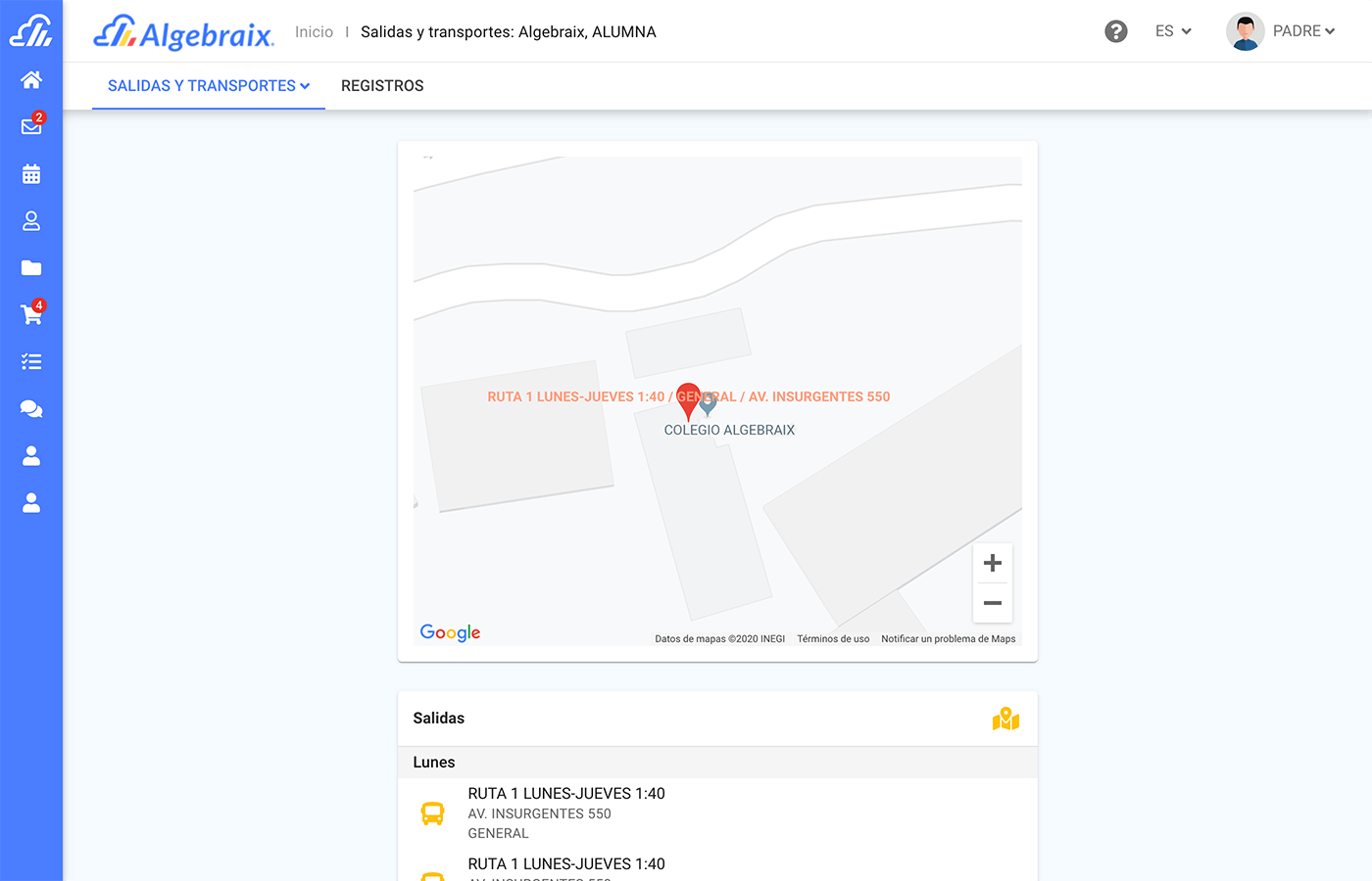 Salidas y transportes 1